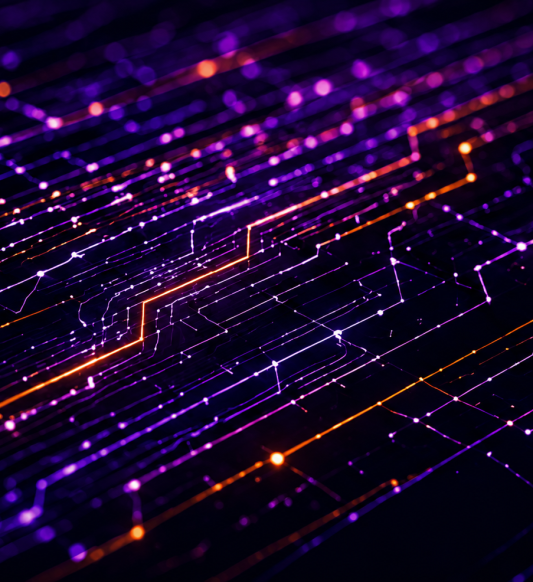 Lines running through a computer style interface