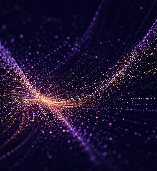 waves of compute pixels in dark background