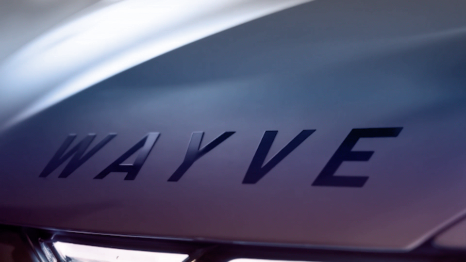 silver car bonnet with wayve logo on